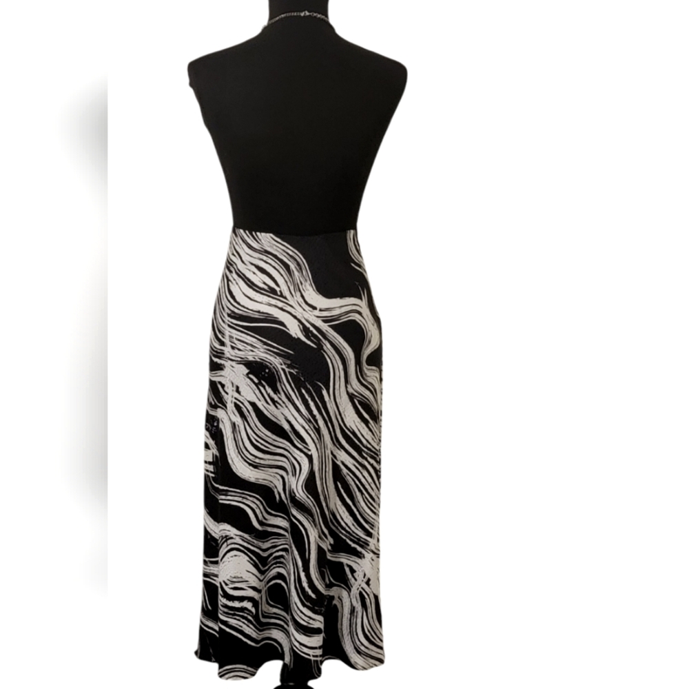 Nine West Abstract A-Line Form-Fitting Midi Slip … - image 2